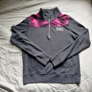PINK Victoria Secret Tropical Half-zip Sweatshirt Loungewear Athleisure Small